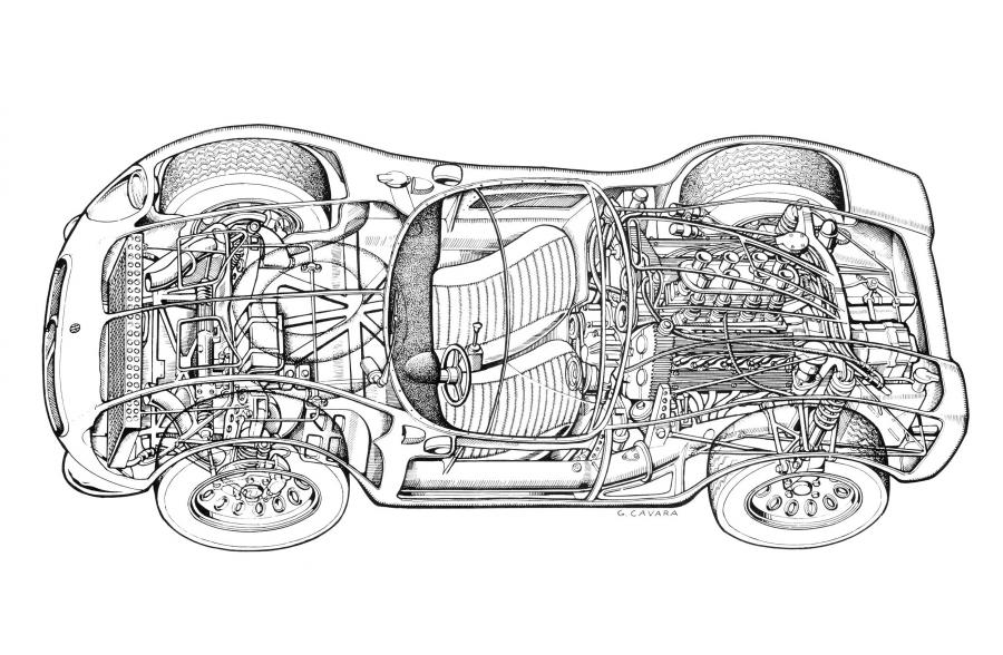Схема Alfa Romeo Tipo 33/2 "Fleron" 1967 года  (фото 3 из 11)